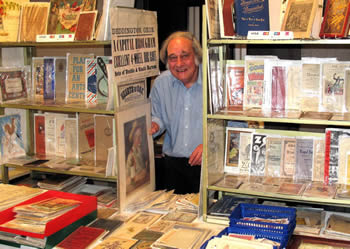 Photograph of John Hall's table of ephemera