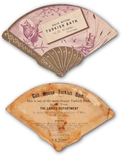 Galt House Turkish Bath advertising trade card