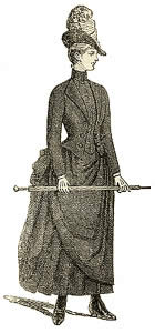 Illustration of girl's dress for deep mourning c1887