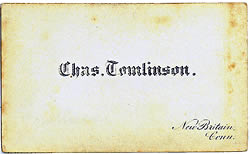 Illustration - carte  back of Charles Tomlinson, of New Britain, Connecticut