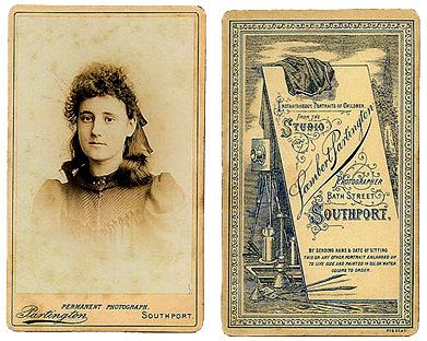 Carte-de-visite (front and back) of Lambert Partington, photographer, Southport