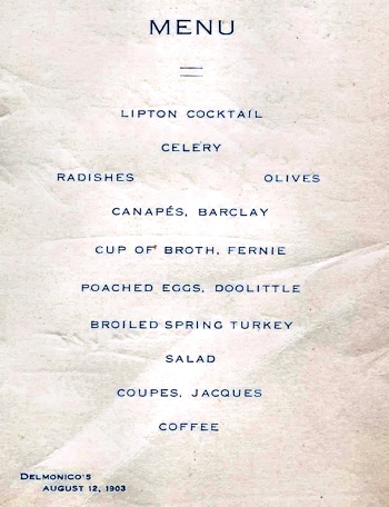 Image of menu items