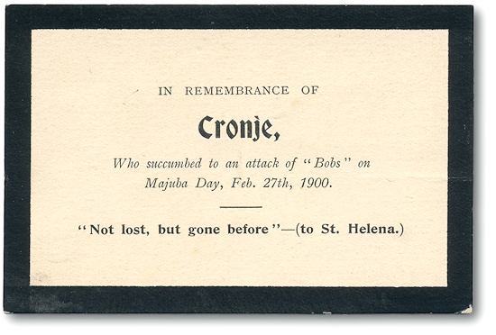 Image of mock mourning card